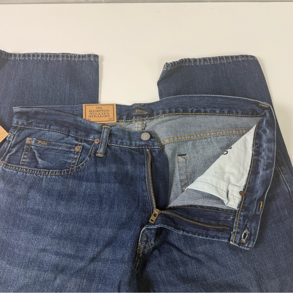 Polo Ralph Lauren Hampton Relaxed Straight Fit Cotton Denim Jeans Mens NWT - Picture 4 of 7